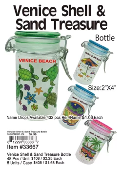 Venice Beach Shell and Sand Treasure Bottle